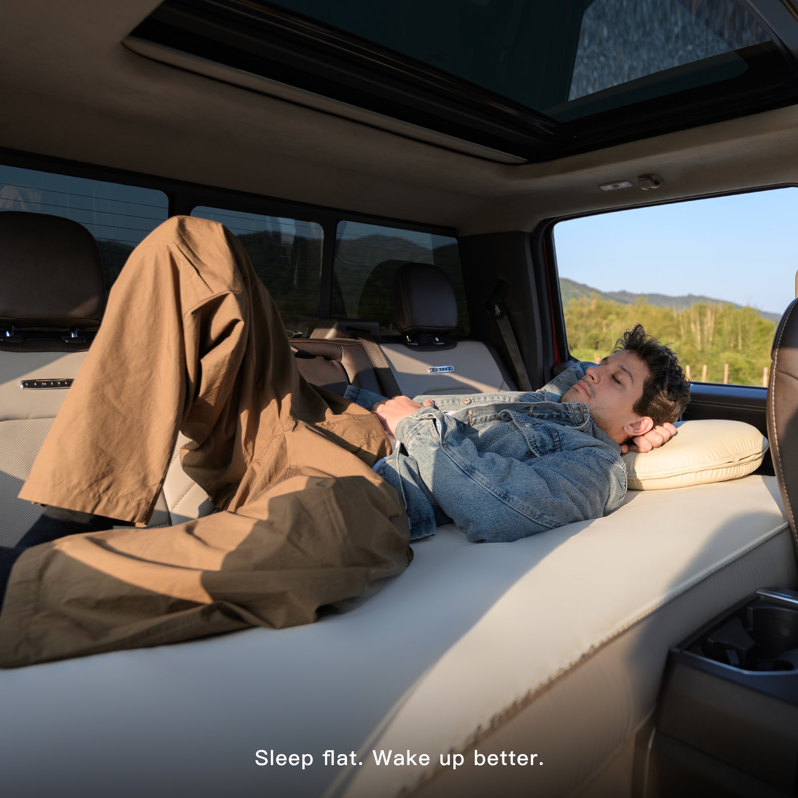 SnugNest Back Seat Foam-Top Sleeping Pad for Truck