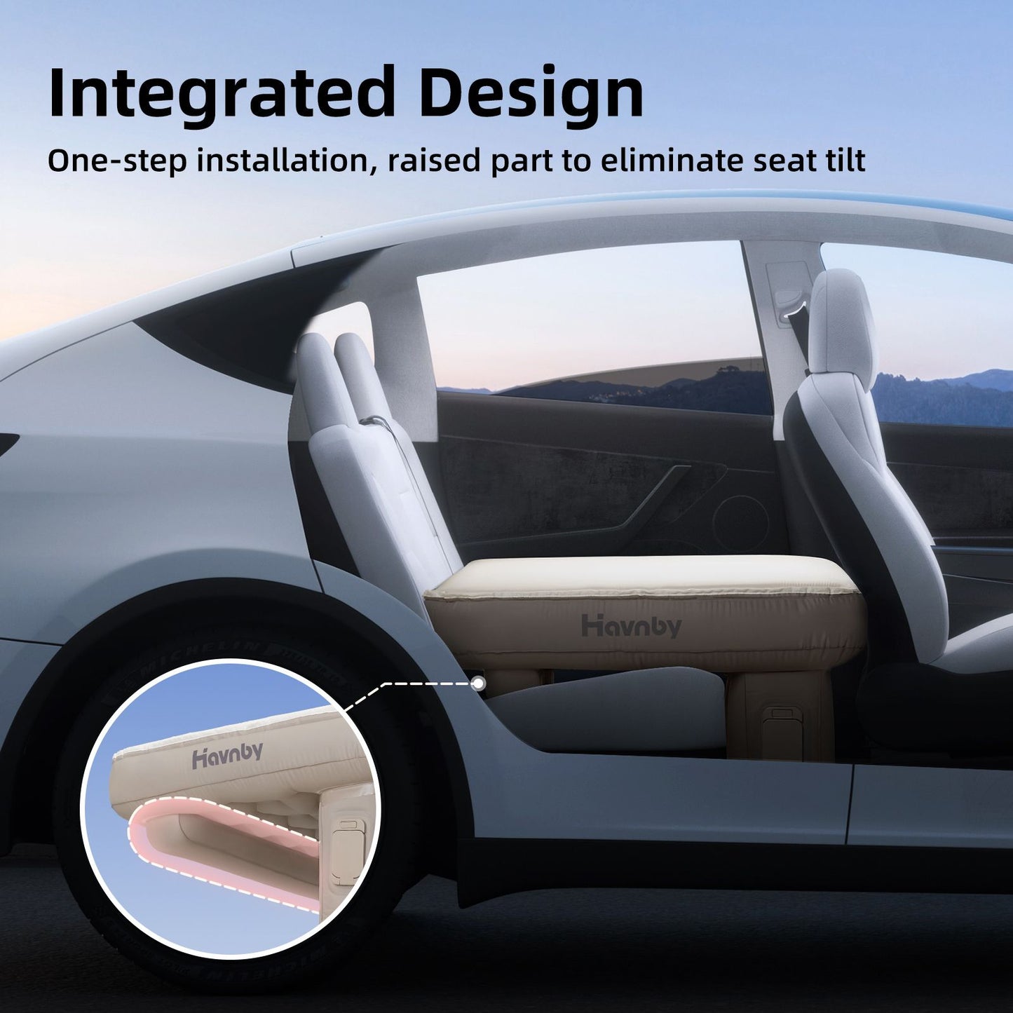 Tesla Model Y TPU Air Foam Back Seat Camping CozyPad by Havnby