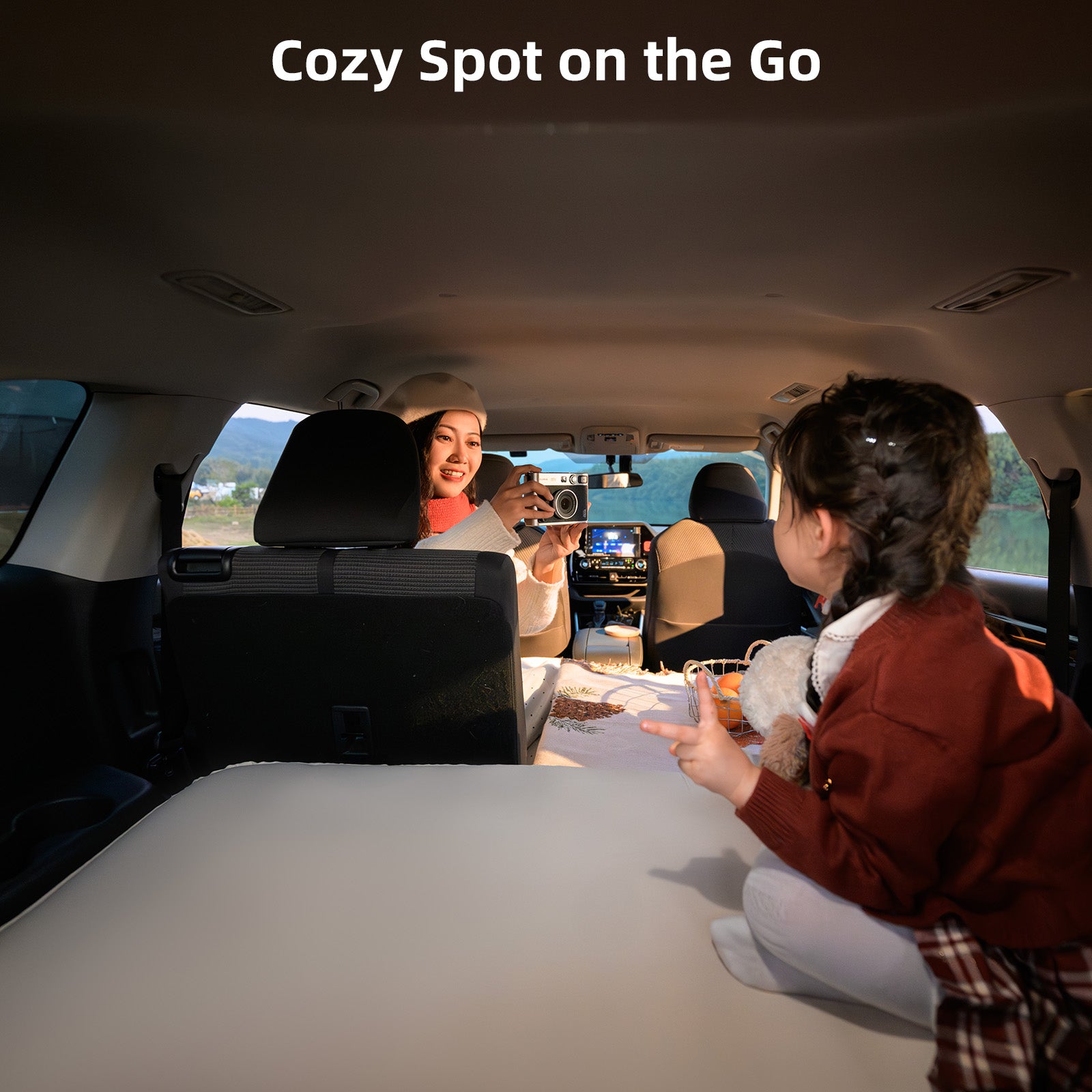 Cozy spot on the go with Havnby Highlander 3rd row mattress for play and travel naps