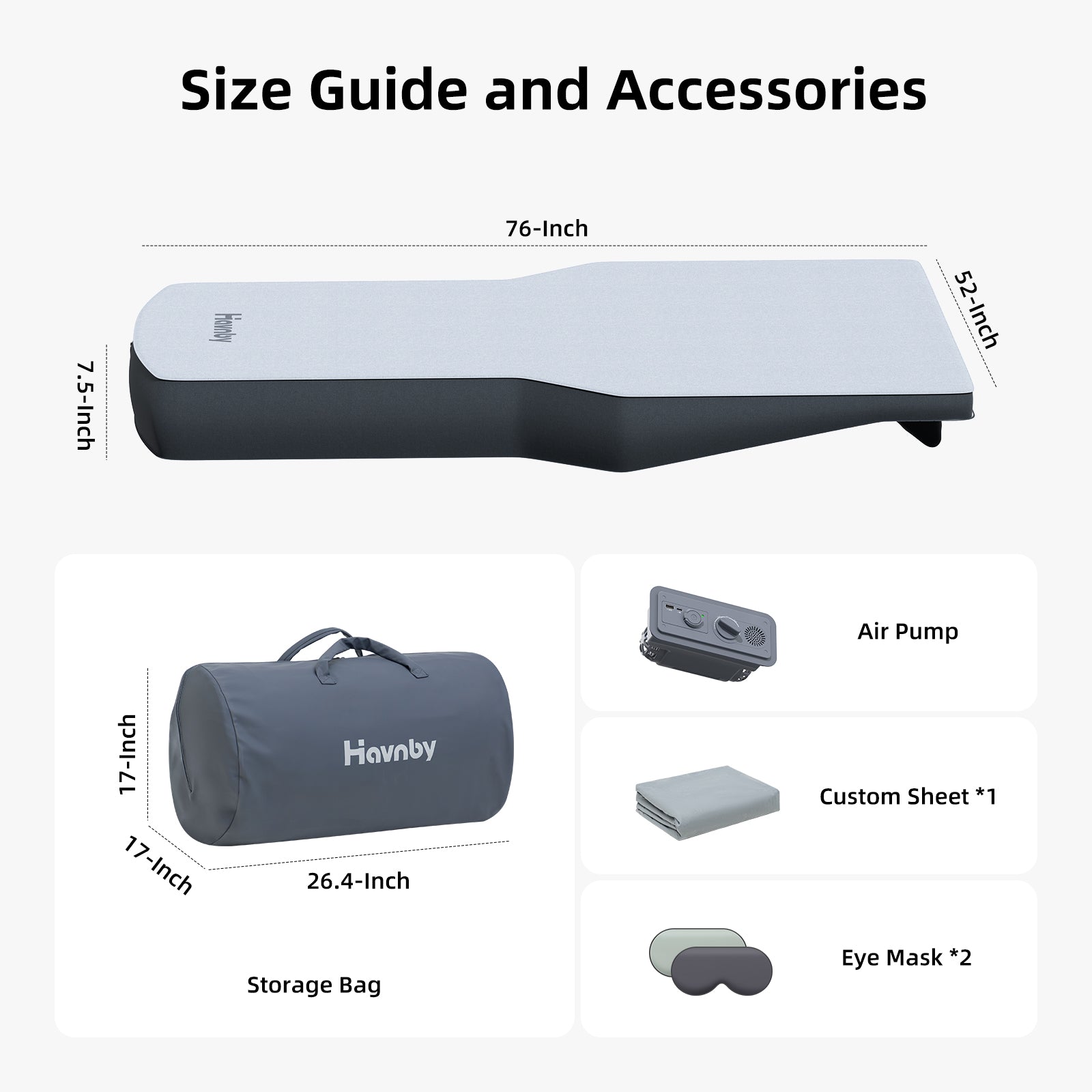 size guide and accessories