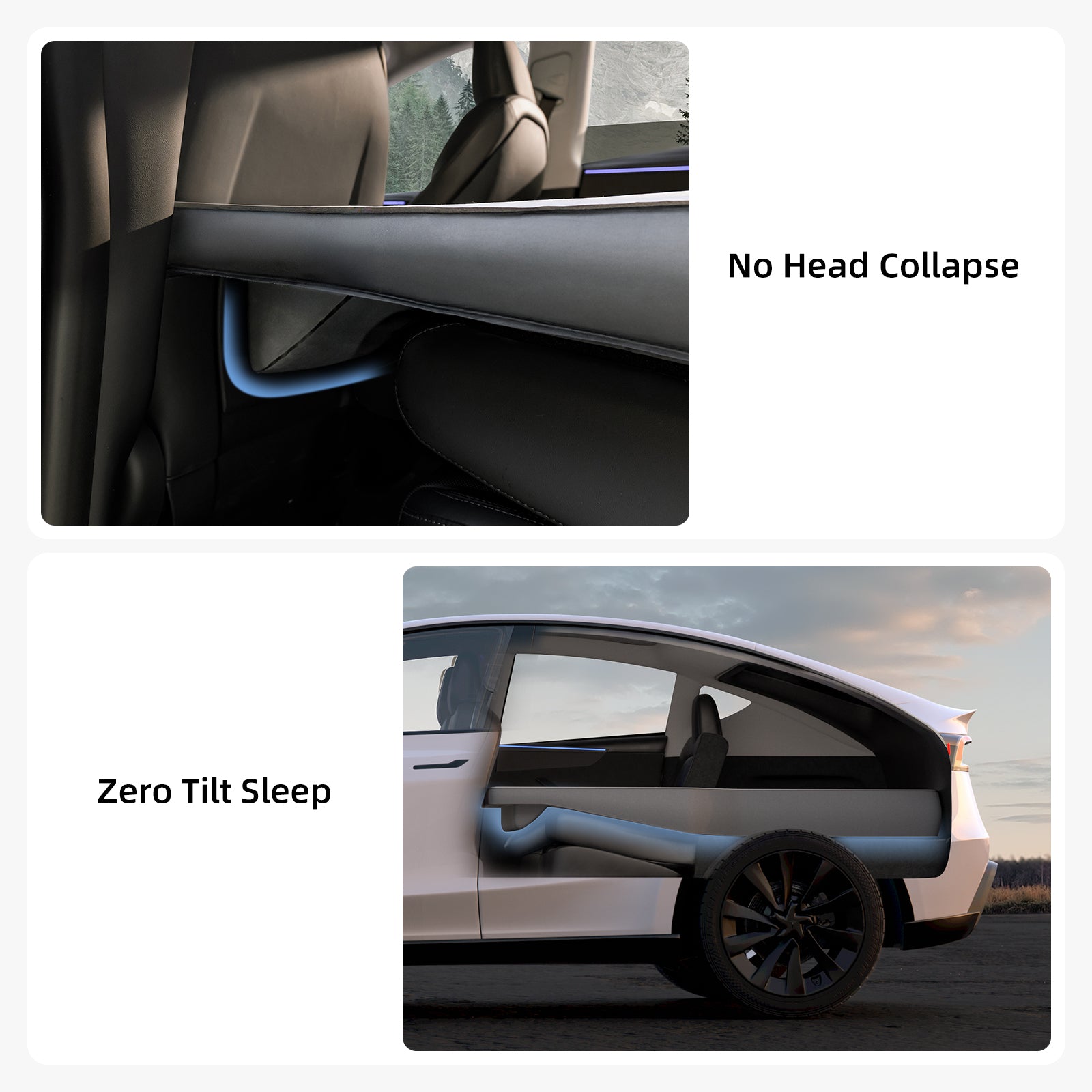 Side view showing 6.7 inch foam support and stable zero tilt design of Havnby Tesla mattress